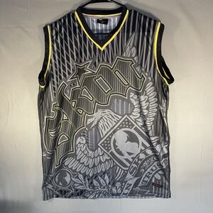 VTG Y2K Skin Industries Tank Top Jersey Men's Large Red Black Mx Motocross